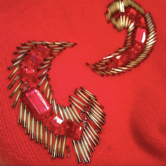 Vintage Lambswool Angora Beaded Sequin Embellished Cocktail Sweater - Picture 4 of 7